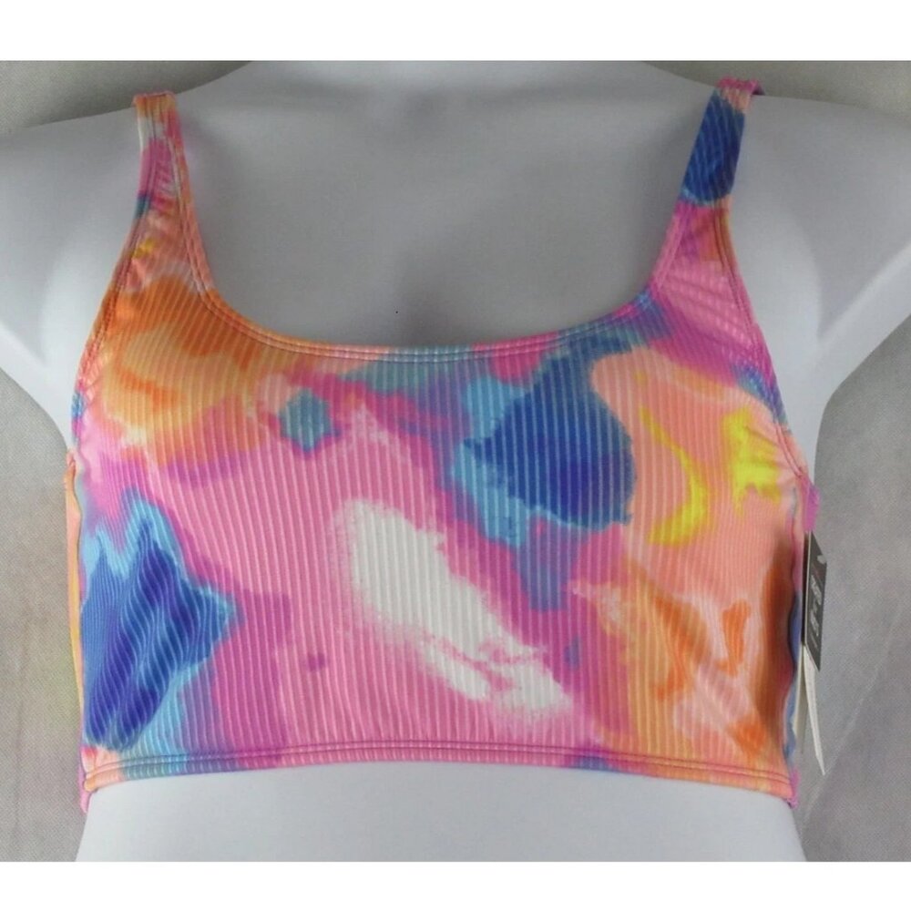 NWT Salt + Cove Juniors Bralette Bikini Top Swimsuit, Multicolor Tie Dye, XL